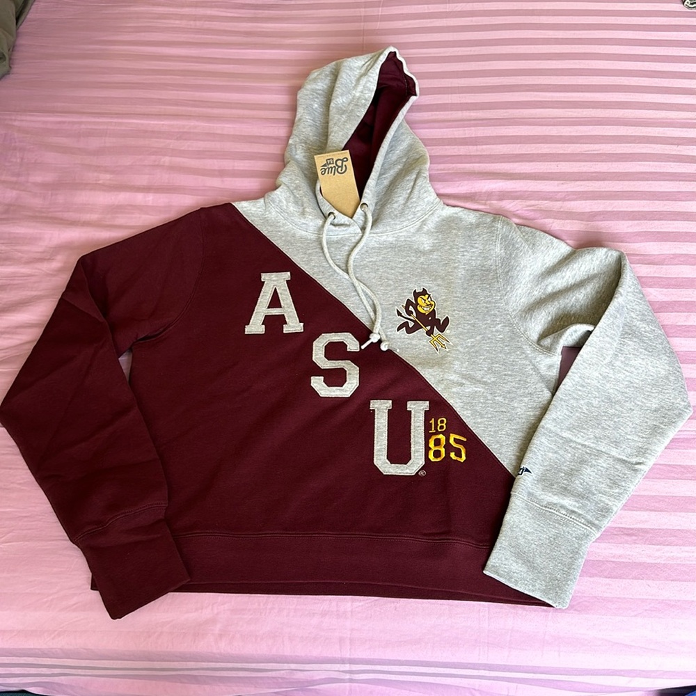 ASU Sun Devils Hoodie, Women’s Medium, Gray and Maroon color